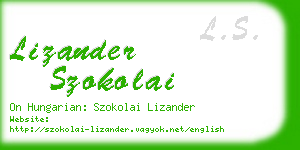 lizander szokolai business card